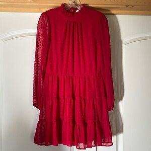 Miami Red Long Sleeve Dress